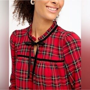 NWOT J. Crew Factory Ref Tartan Plaid Blouse